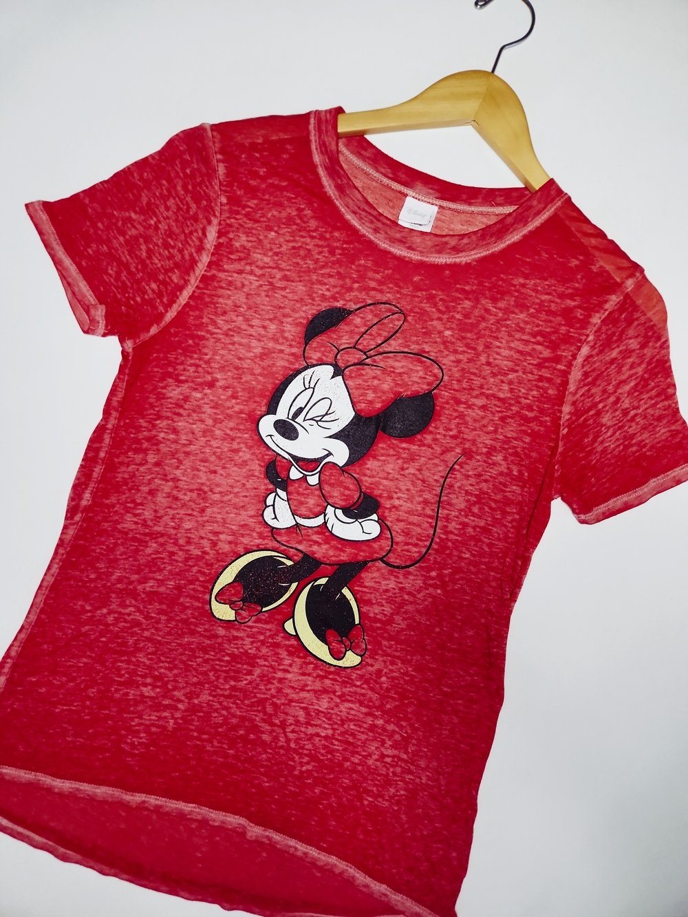 Disney Minnie Mouse Burnout T-Shirt Red Size Small